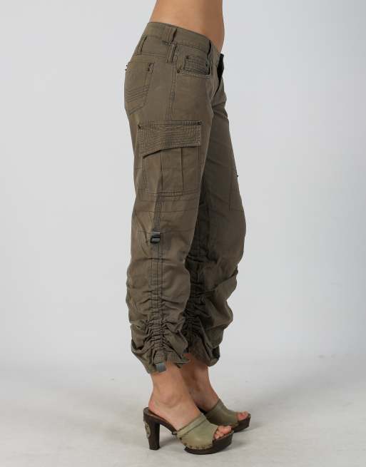 Vintage Motivi S cargo pants in dark green, 2 of 4