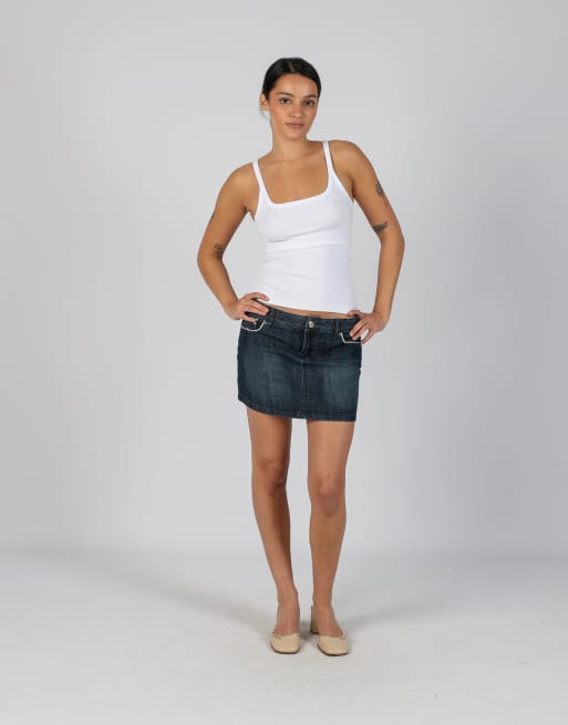 Vintage Motivi S denim mini skirt in blue