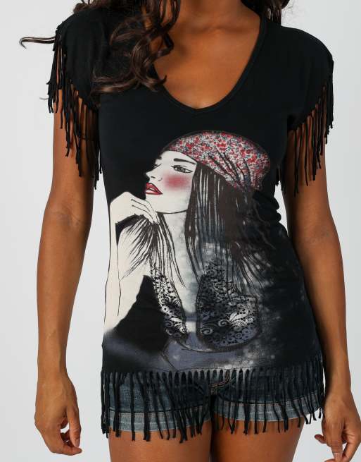 Vintage Motivi S woven top in black, 4 of 4