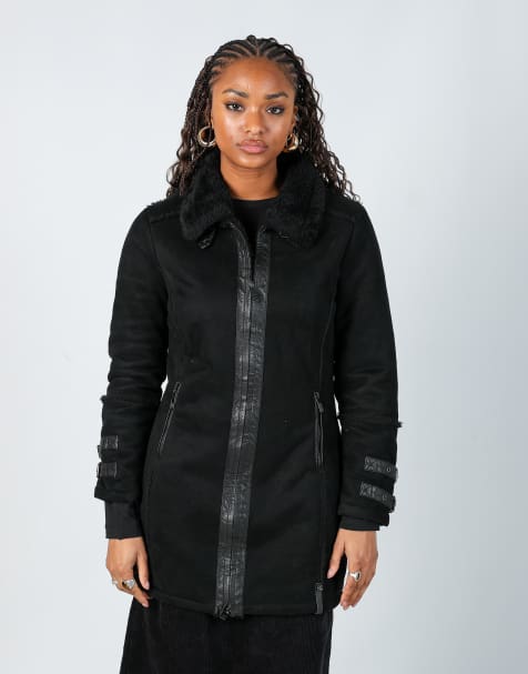 Vintage !mperfect M pea coat in black - view 1