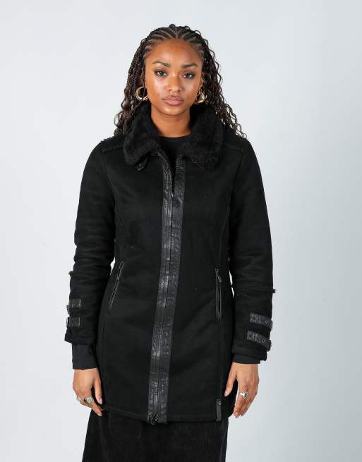 Vintage !mperfect M pea coat in black