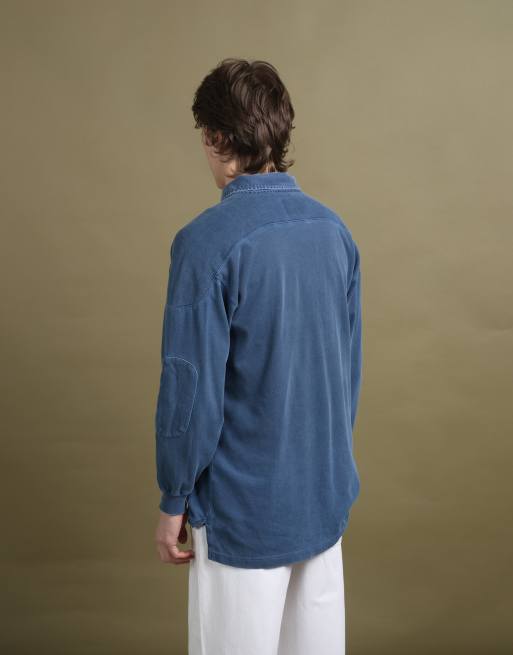 Vintage Mulberry Rugby Jumper size M in Bottle Blue, 3 of 3