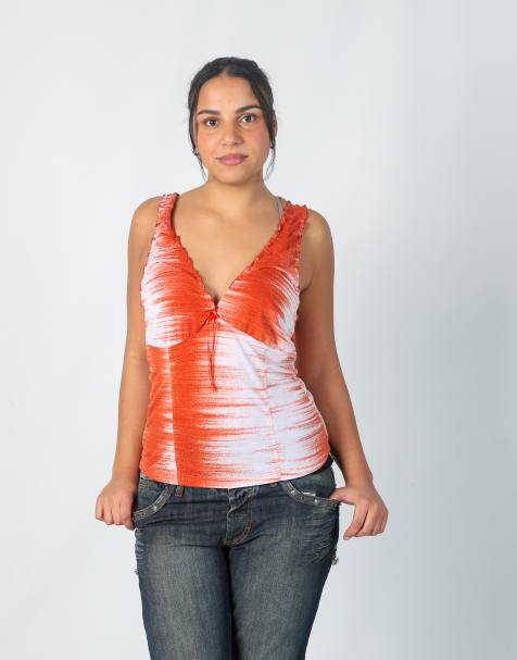 Vintage Mundo Mix M cami in orange - view 1