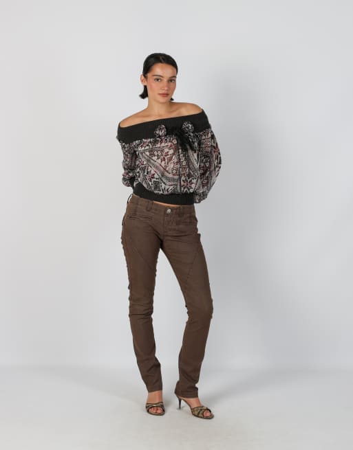 Vintage Murphy&Nye S skinny jeans in brown, 1 of 4