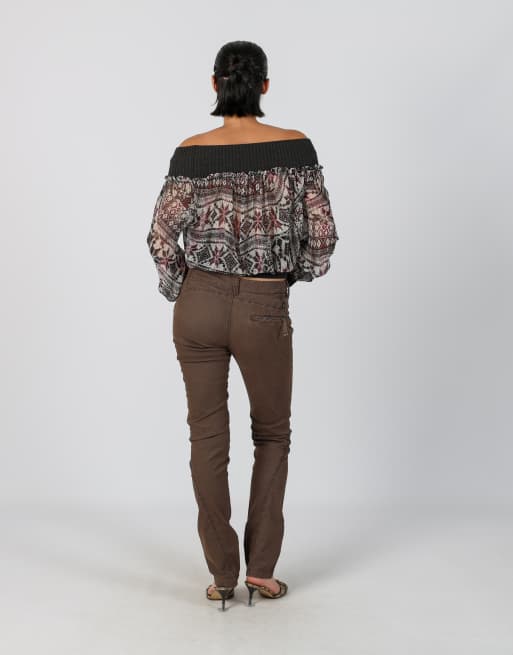 Vintage Murphy&Nye S skinny jeans in brown, 3 of 4