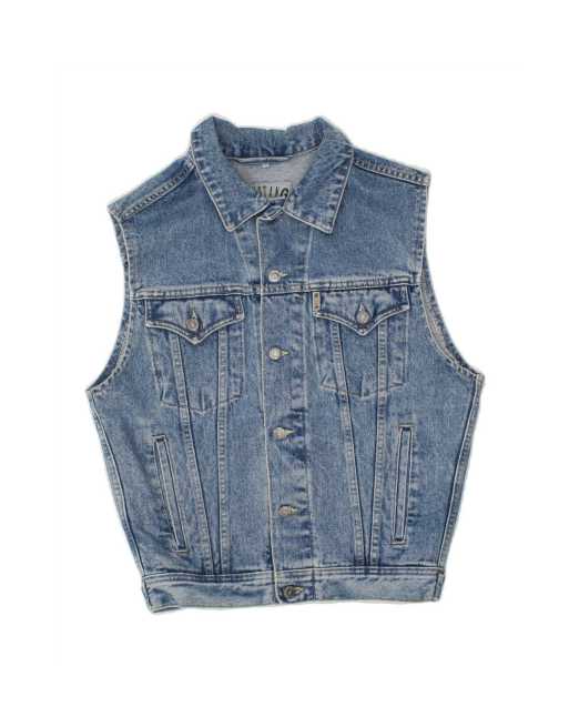Vintage Mustang Denim Gilet Uk 36 Small In Blue