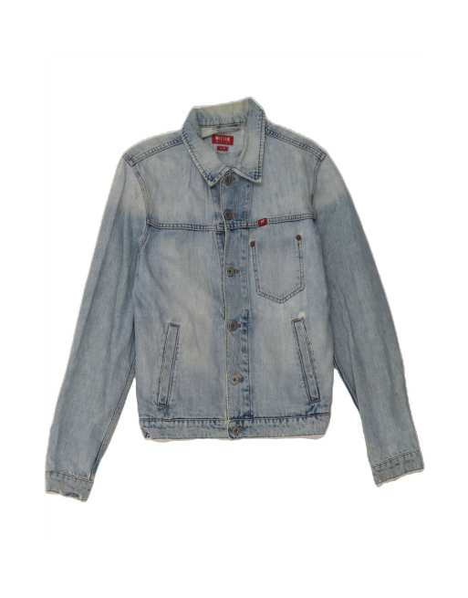 Vintage Mustang Denim Jacket UK 14 Medium In Blue