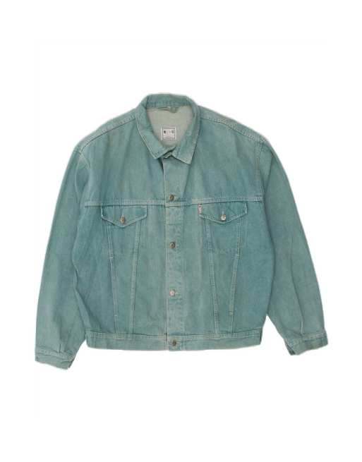 Vintage Mustang Denim Jacket Uk 44 2XL In Blue