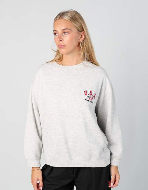 Vintage Naf Naf m sweatshirt in light grey