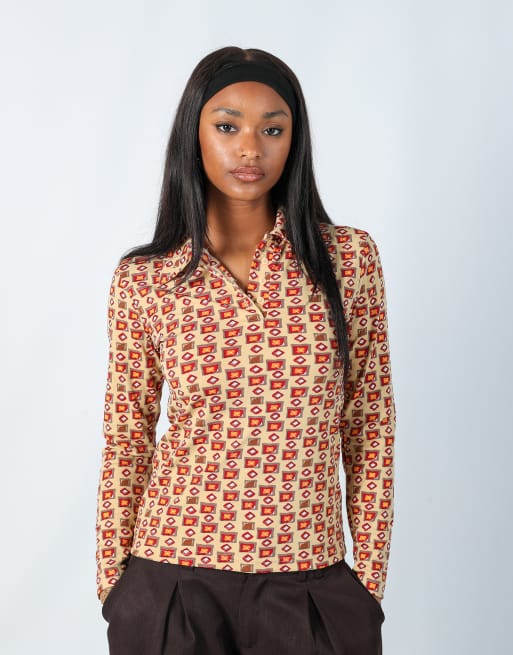 Vintage NafNaf S blouse in beige