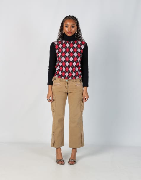 Vintage Napapijri S cargo pants in tan - view 1