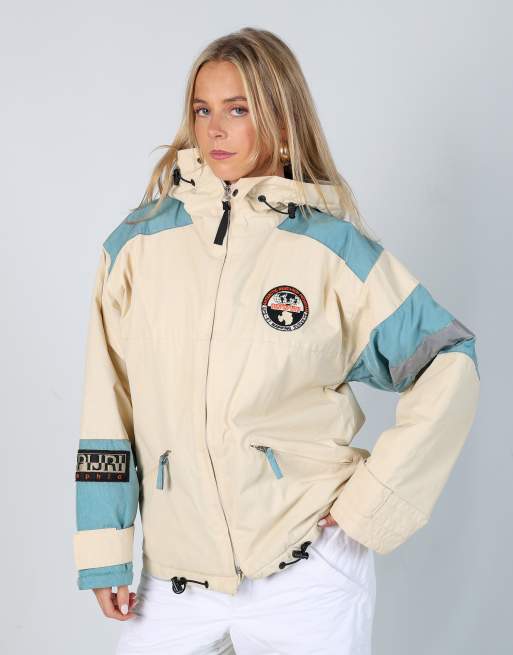 Vintage Napapijri S ski jacket in cream