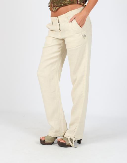 Vintage Napapijri S woven trousers in cream, 2 of 4