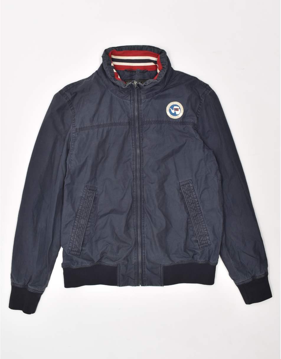 Vintage Napapijri Size 2XL bomber jacket in navy blue