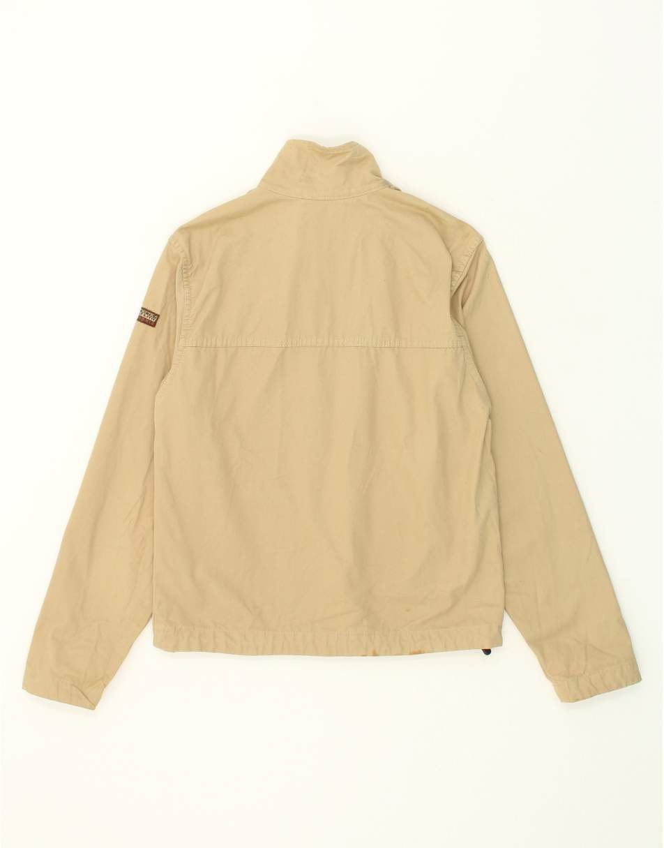 Vintage Napapijri Size S Bomber Jacket in Beige 0