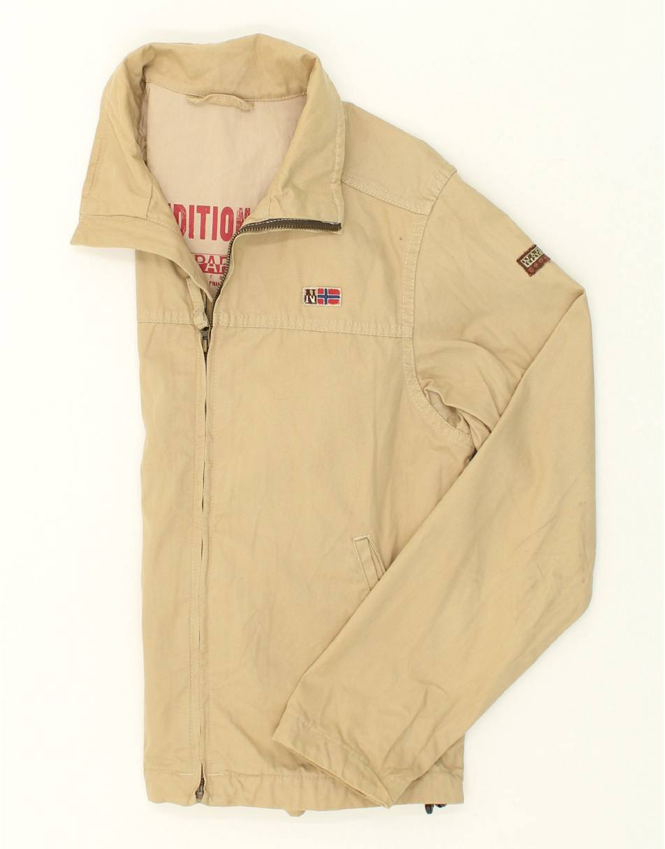 Vintage Napapijri Size S Bomber Jacket in Beige 1