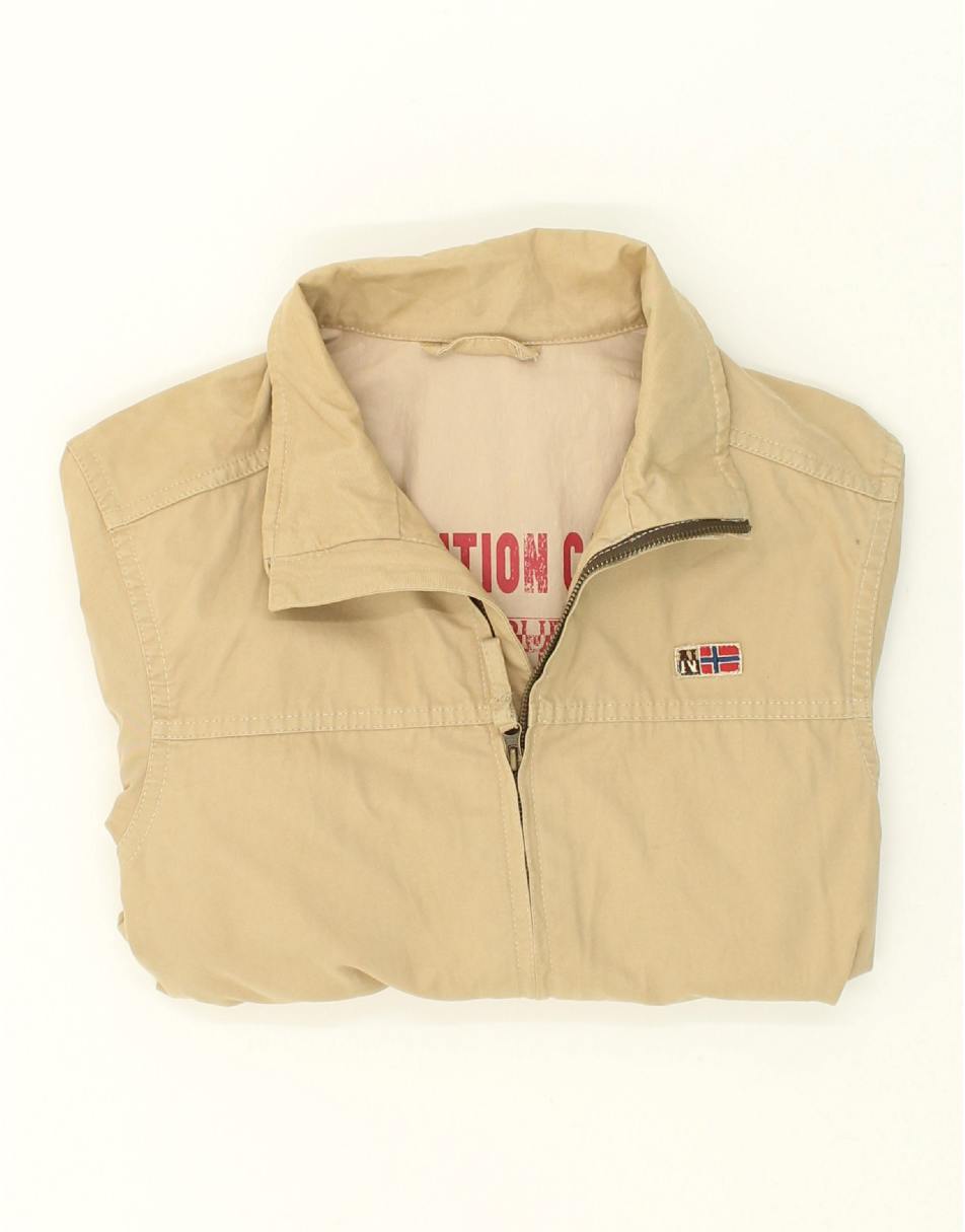 Vintage Napapijri Size S Bomber Jacket in Beige 2