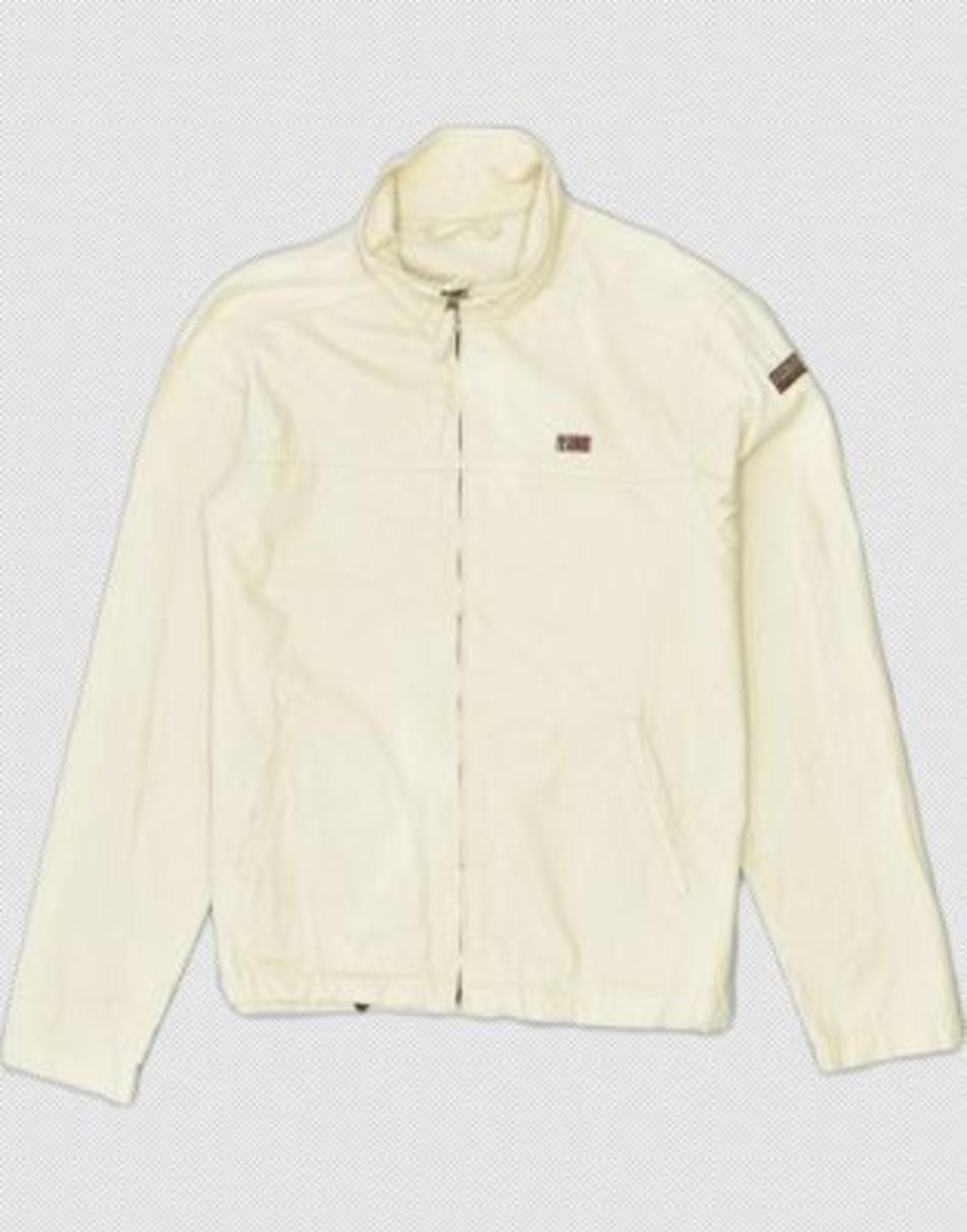 Vintage Napapijri Size XL bomber jacket in off white