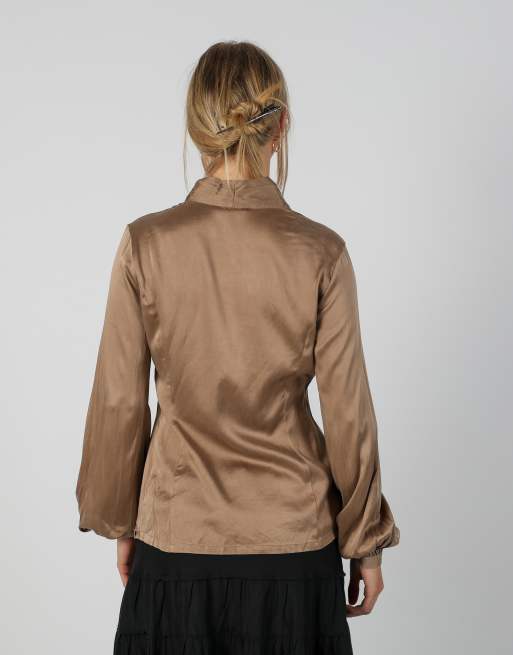 Vintage Nara Camicie M blouse in tan, 2 of 4