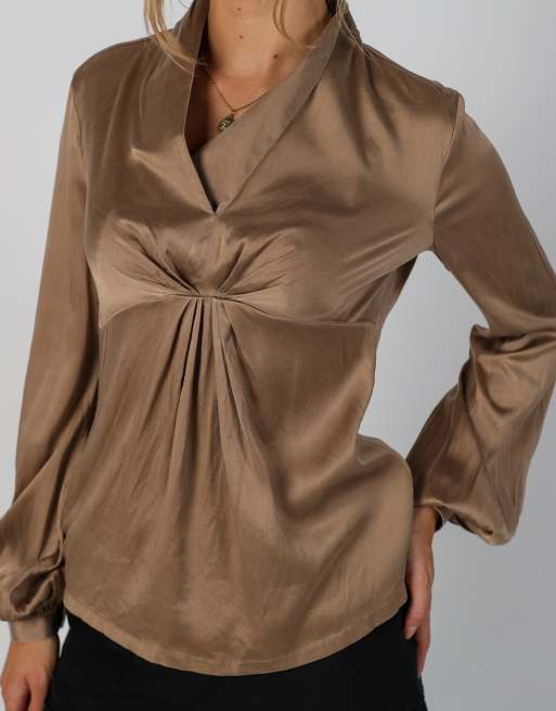 Vintage Nara Camicie M blouse in tan, 4 of 4