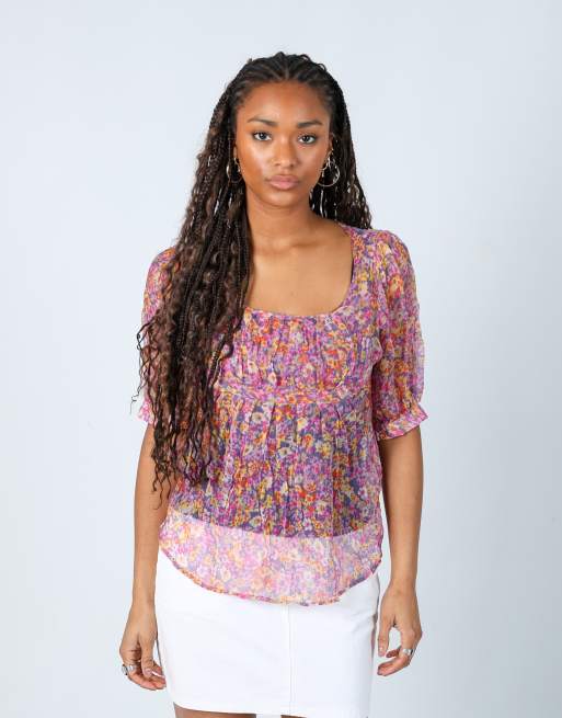 Vintage Nara Camicie S blouse in lilac purple