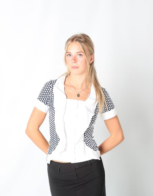 Vintage Nara Camicie S blouse in navy blue