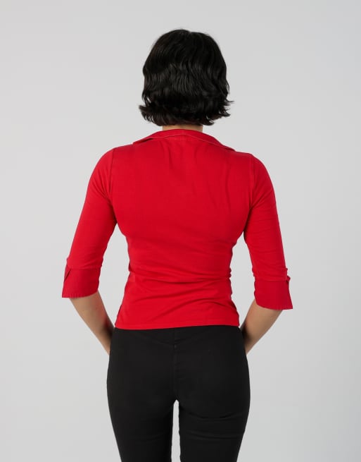 Vintage Nara Camicie S woven top in red, 2 of 4