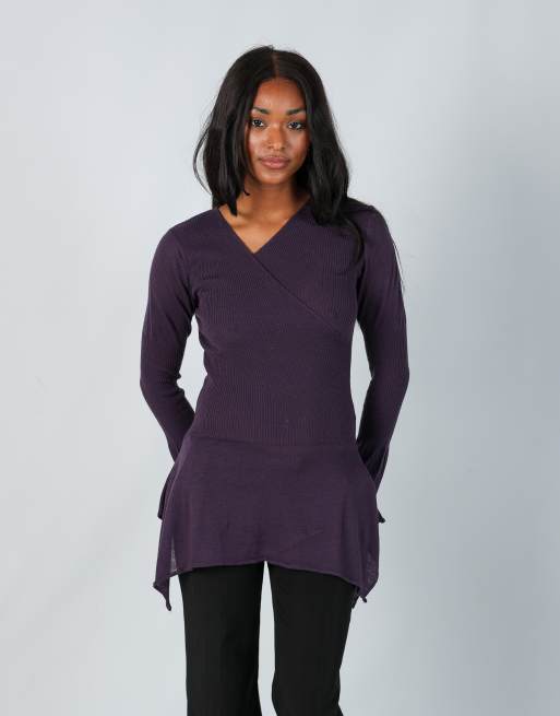 Vintage Natural S knitted top in purple