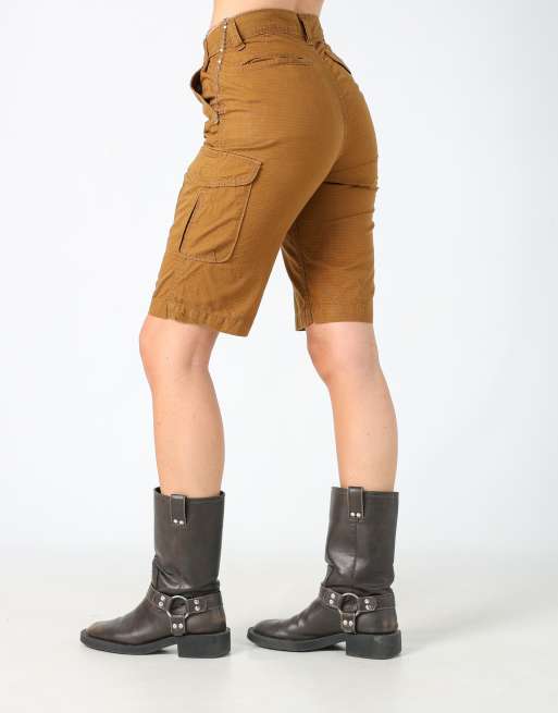 Vintage Nautica 28x22 canvas cargo shorts in brown