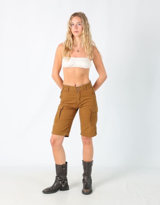 Vintage Nautica 28x22 canvas cargo shorts in brown, 2 of 4