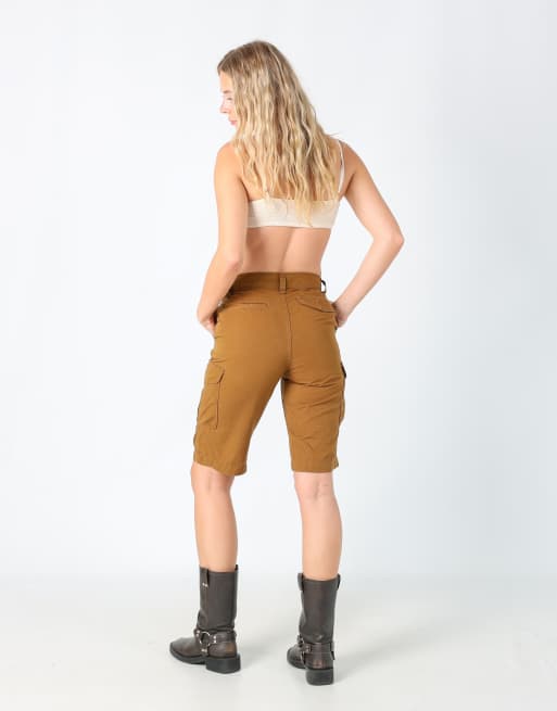 Vintage Nautica 28x22 canvas cargo shorts in brown, 3 of 4