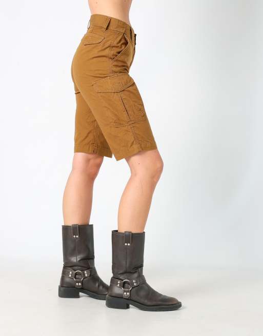 Vintage Nautica 28x22 canvas cargo shorts in brown, 4 of 4