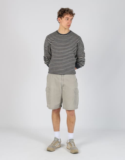 Vintage Nautica 32x20 canvas cargo shorts in grey
