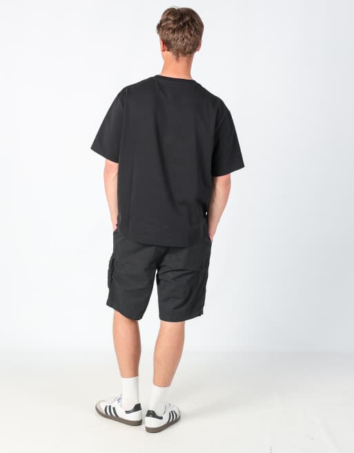 Vintage Nautica 34x21 canvas cargo shorts in black, 3 of 4