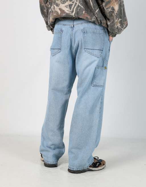 Vintage Nautica 34x30 denim carpenter jeans in light blue, 2 of 4
