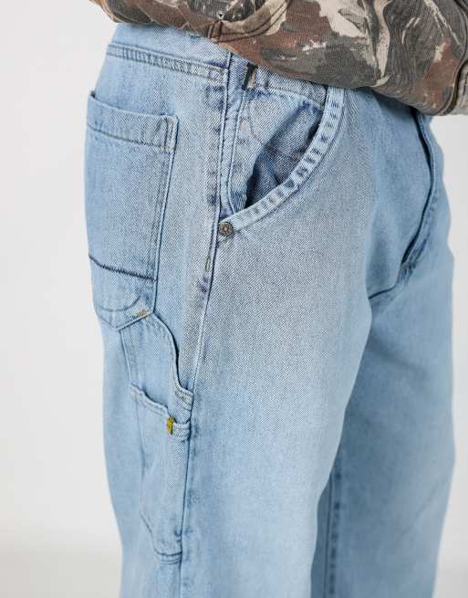 Vintage Nautica 34x30 denim carpenter jeans in light blue, 4 of 4