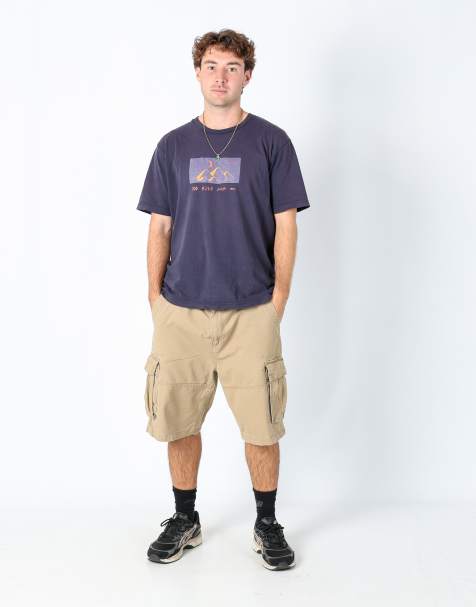 Vintage Nautica 36x23 canvas cargo shorts tan - view 1