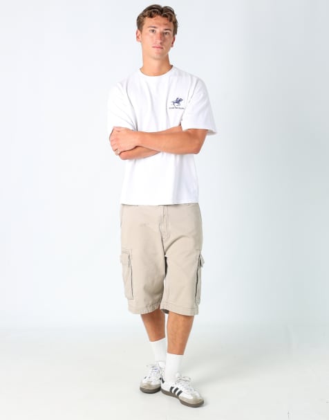 Vintage Nautica 38x24 canvas carpenter baggy shorts in tan - view 1