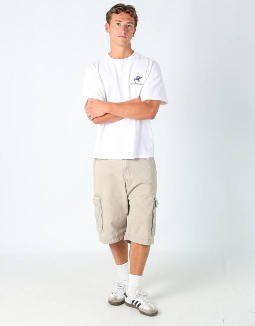 Vintage Nautica 38x24 canvas carpenter baggy shorts in tan