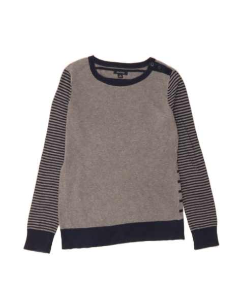 Vintage Nautica Boat Neck Jumper Sweater UK 10 Small In Grey Striped - view 1