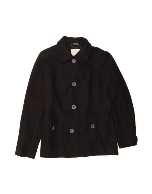 Vintage Nautica Bomber Jacket UK 16 Large In Black Wool
