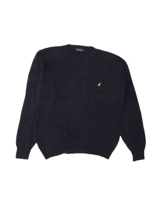 Vintage Nautica Crew Neck Jumper Sweater Large In Blue