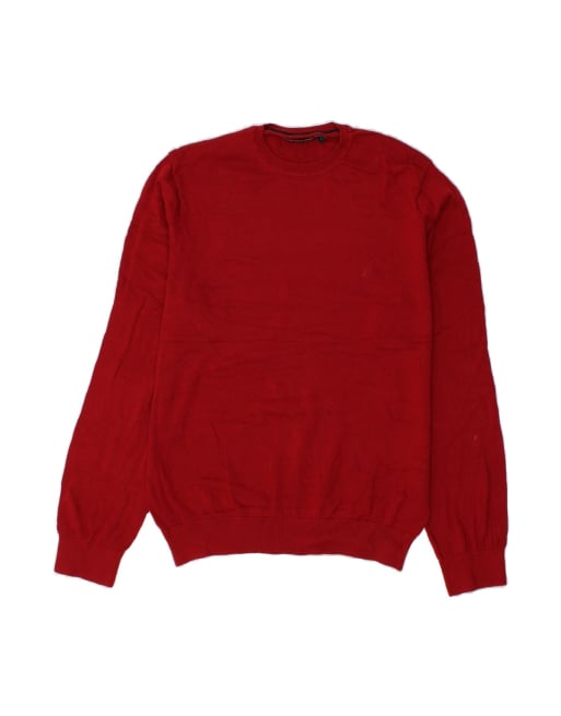 Vintage Nautica Crew Neck Jumper Sweater Large In Red