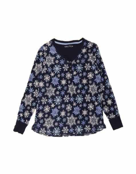 Vintage Nautica Fleece Jumper UK 16 Large In Blue Floral - view 1
