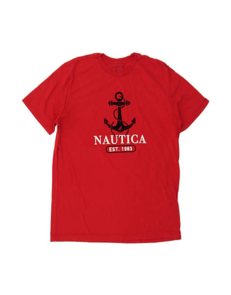 Vintage Nautica Graphic T-shirt Top XL In Red - view 1