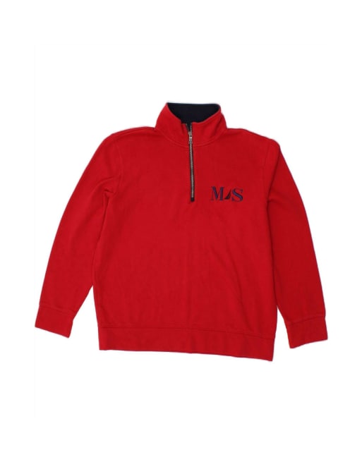 Vintage Nautica Graphic Zip Neck Sweatshirt Jumper XL In Red