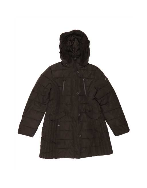 Vintage Nautica Hooded Padded Coat UK 18 XL In Black