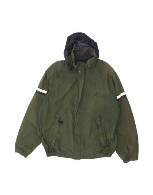 Vintage Nautica Hooded Rain Jacket UK 42 XL In Green