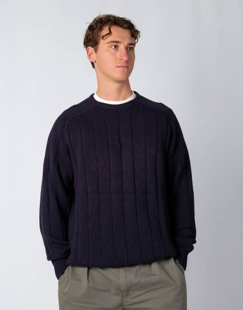Vintage Nautica L Knit Sweatshirt Navy Blue - view 1