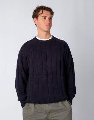 Vintage Nautica L Knit Sweatshirt Navy Blue
